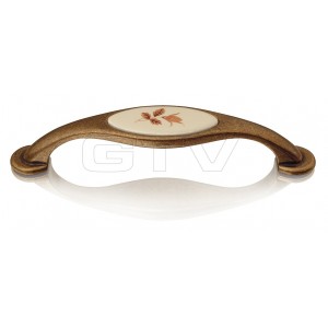 FARFORINE HANDLE (BROWN FLOWER) - AGED GOLD