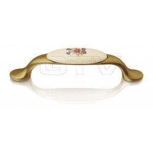 FARFORINE HANDLE (BROWN FLOWER) - AGED GOLD