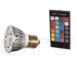 LED LAMP LIGHT-BULB RGB DU, (3 DIODE), E27, 120°, 3W