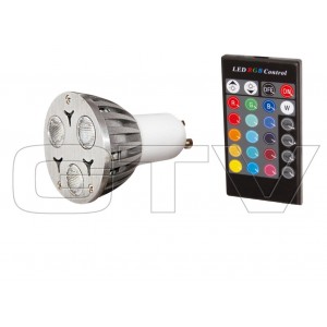 LED LAMP LIGHT-BULB RGB DU, (3 DIODE), GU10, 120°, 3W