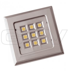 LED LAMP SQUARE VINCENTE, 12V, 9 DIODE, WARM WHITE, CHROM