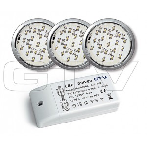 LED LIGHT-BULBS SET LUGO 319, 19 DIODE,CHROM, 3X1,14W, 3000K