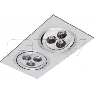 BUILT-IN LED LAMP MODENA 2X3X1W, 230V,COLD WHITE TRANSFORMATOR Į DC 12V