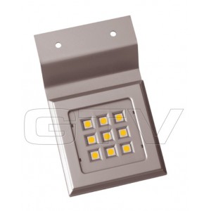 LED LAMP,SQUARE ON TOP OF CABINET CALDERON, 12V, 9 DIODE, WARM WHITE, SATEEN