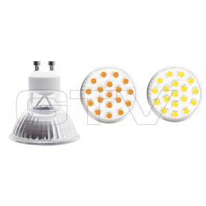 LIGHT-BULB LED SMD 5050, 18 LED,COLD WHITE, GU10