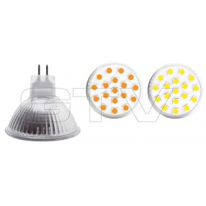 LIGHT-BULB LED SMD 5050, 18 LED,COLD WHITE, MR16